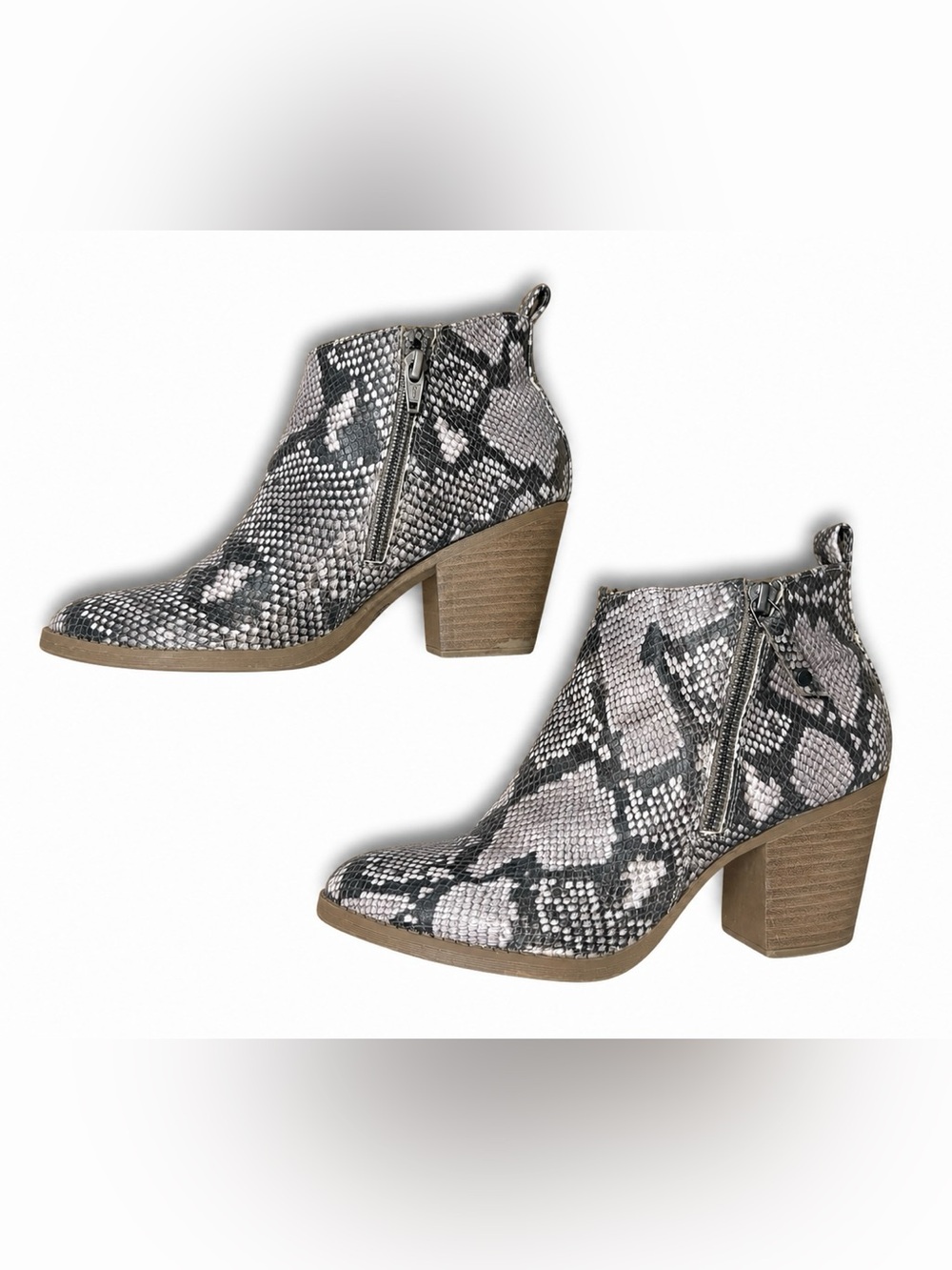 Women's Snake Print Ankle Booties - size 8.5